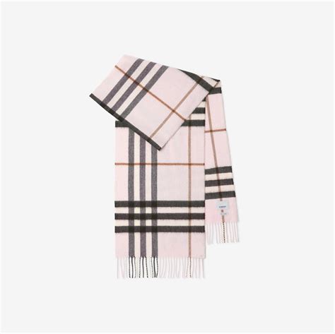 burberry pink cashmere scarf - Check Cashmere Scarf in Pale candy pink .